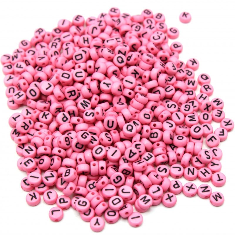 Harf Boncuk Elips Pembe 6 mm 250 gr