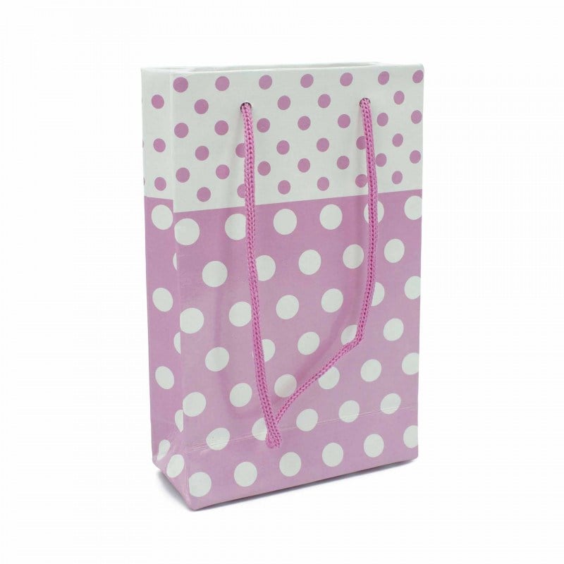 Karton Çanta Puanlı Pembe-Mavi 12x17cm 10 adet