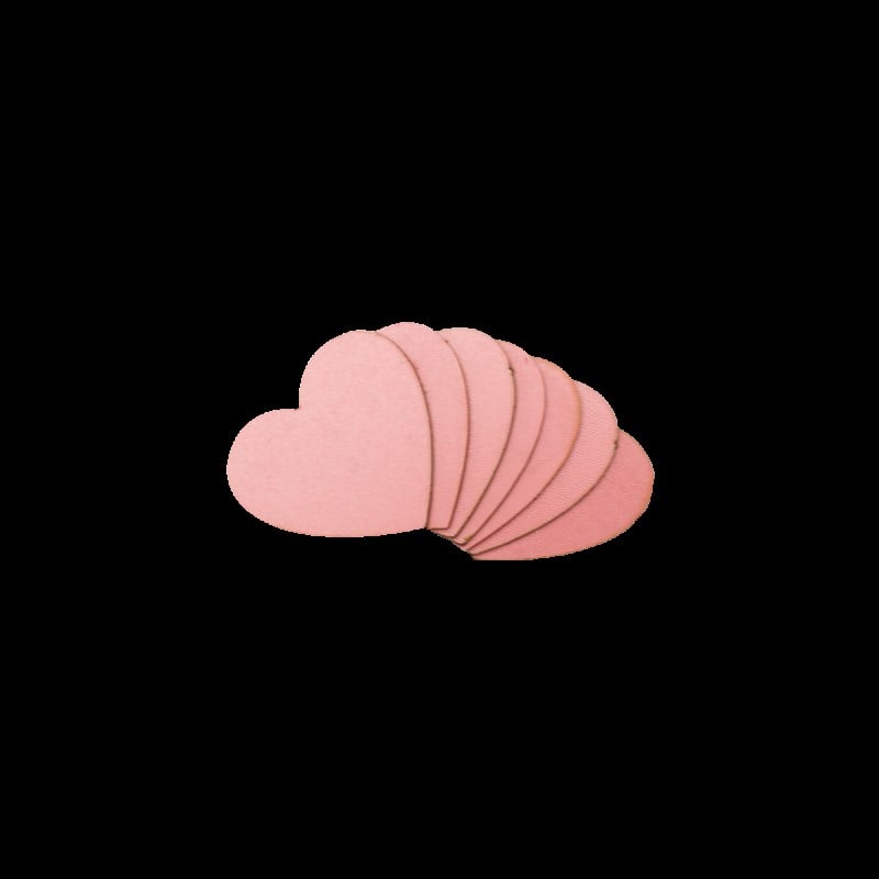 O119 Kalp Obje 7Adet Pembe