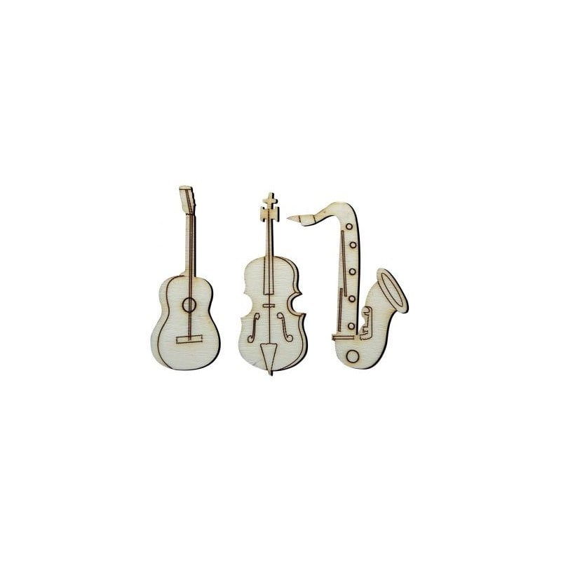 O57 Keman Gitar Saksofon Ahşap Obje