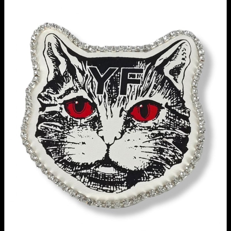 Yapıştırma Kenarları Taşlı Kedi Patch