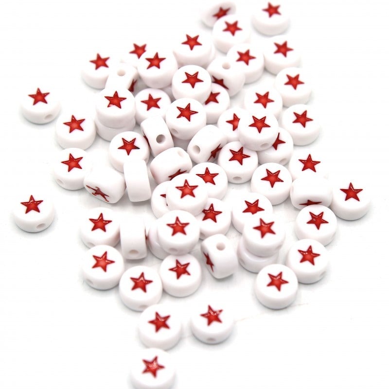 Yıldızlı Boncuk Elips Kırmızı 6 mm 250 gr