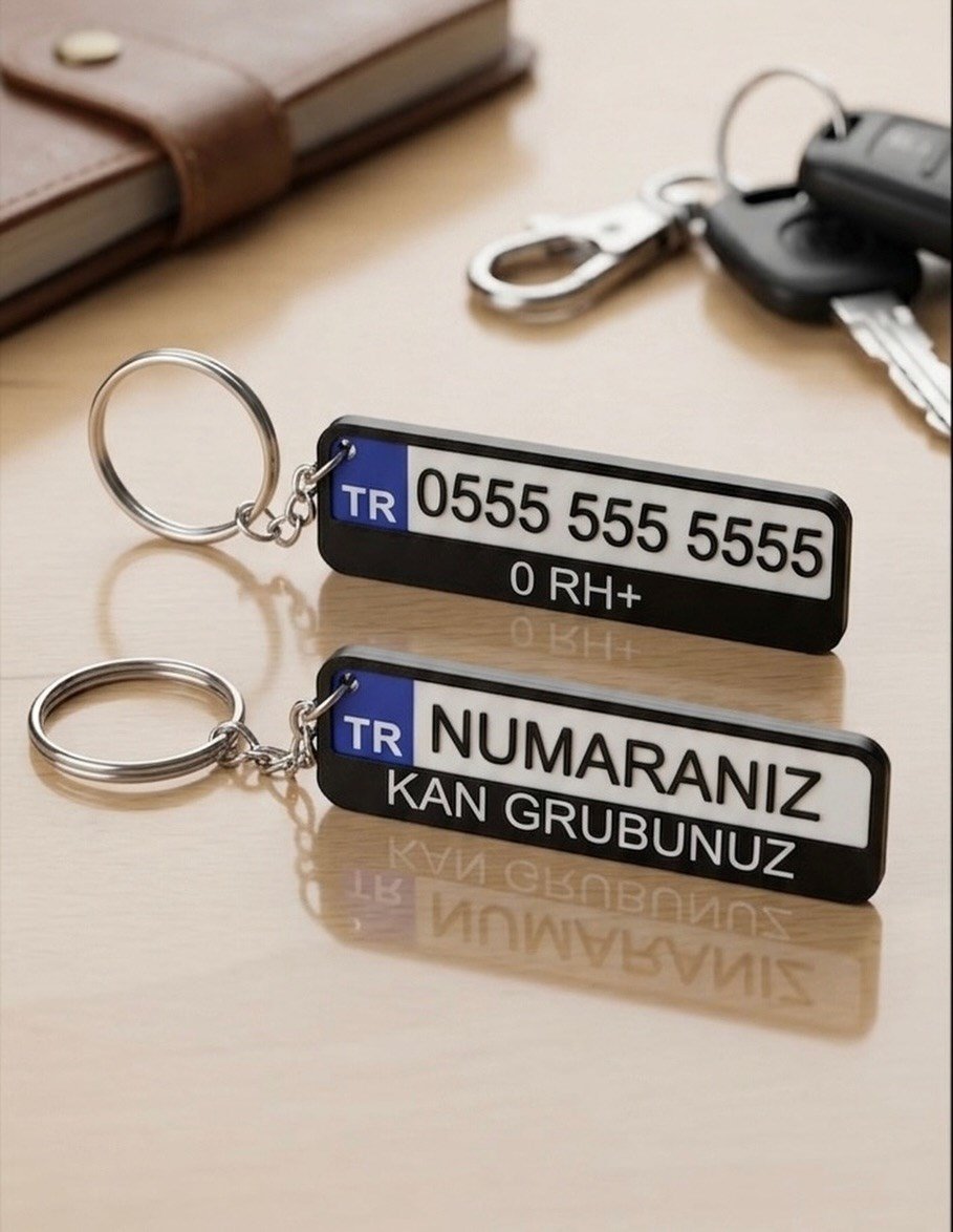 Kişiye Özel Tasarım Plaka Anahtarlık
