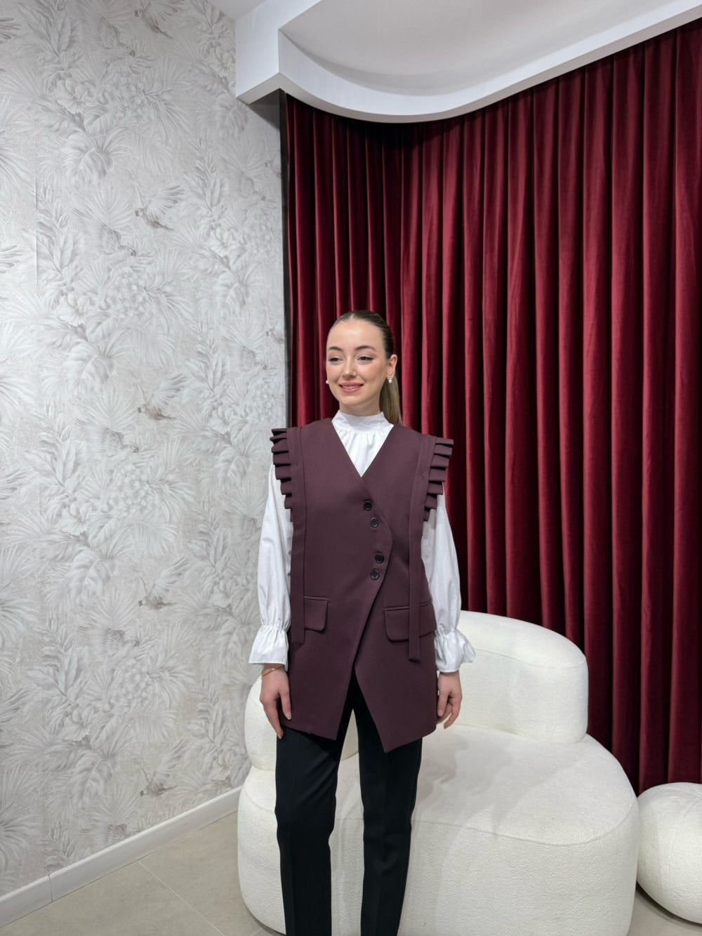 BBC CLAİRE YELEK - BORDO