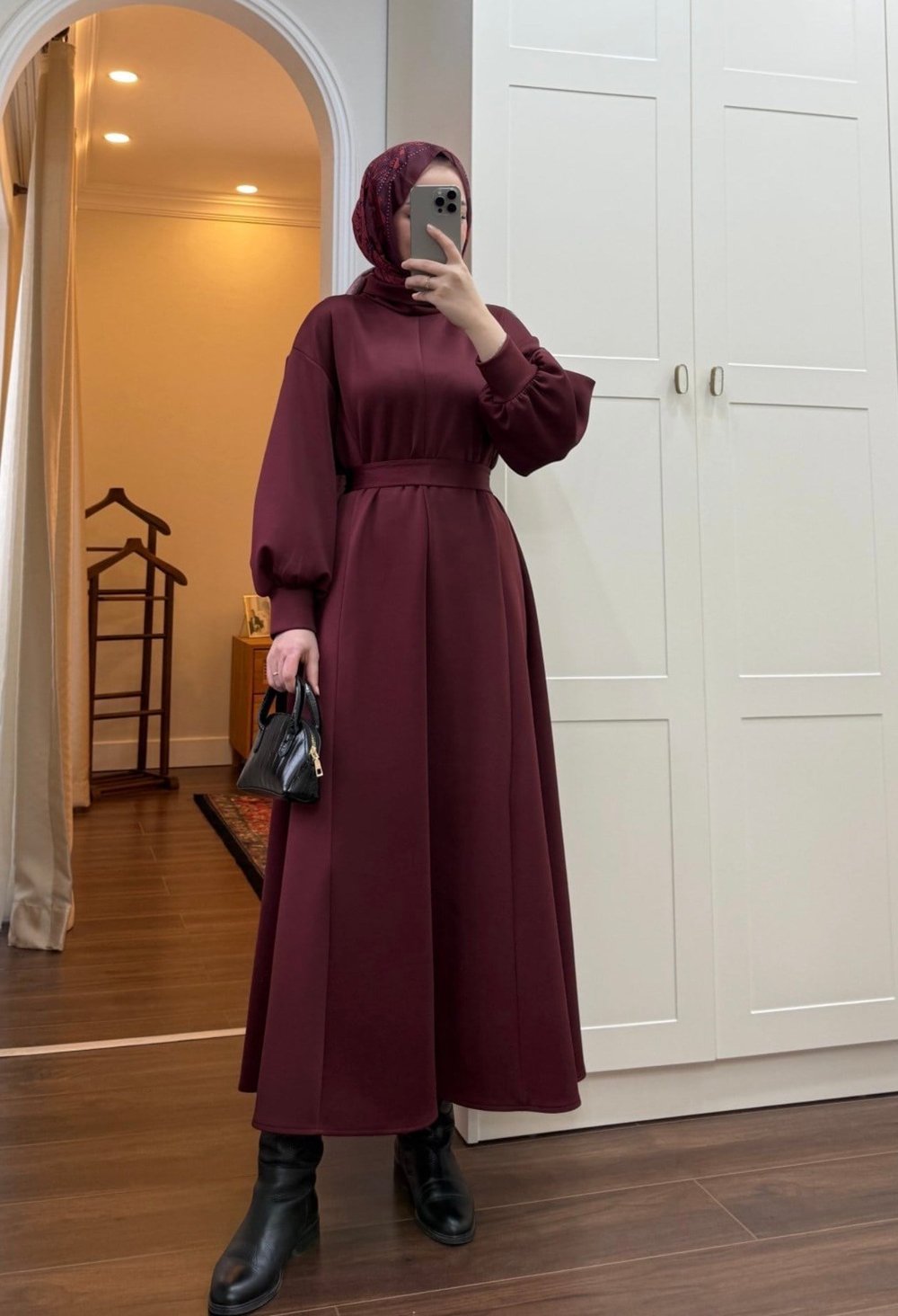 BBC SCARLET ELBİSE - BORDO