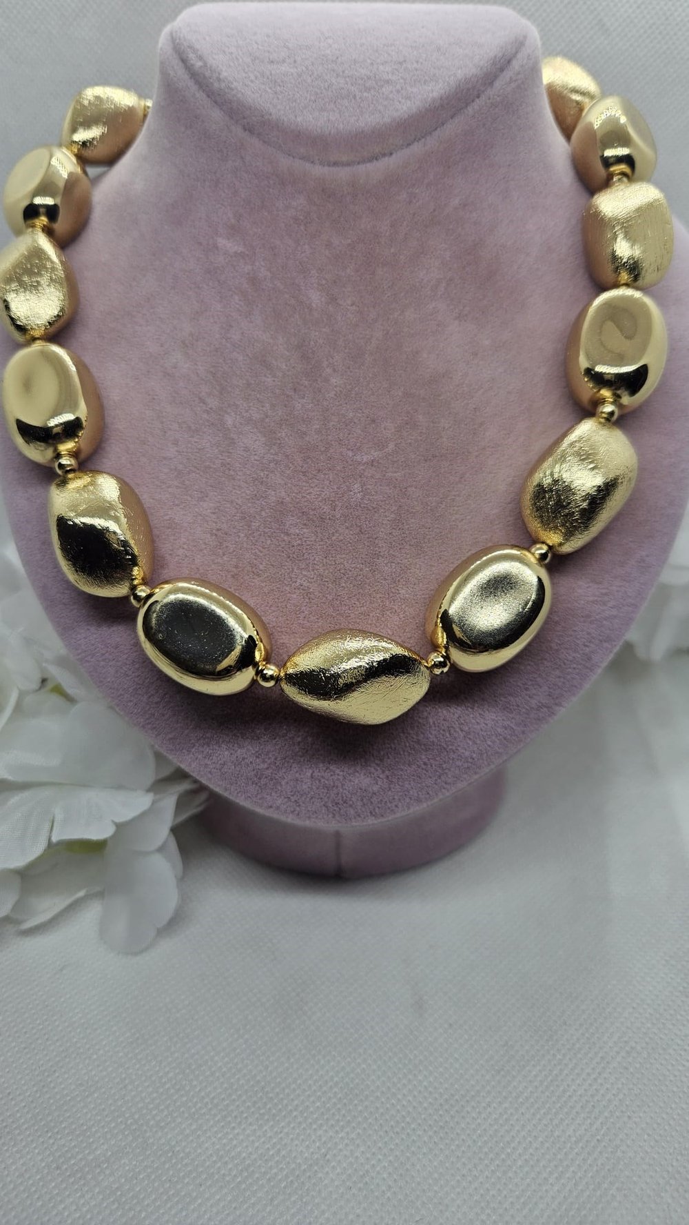 Gold Asimetrik Top Kolye