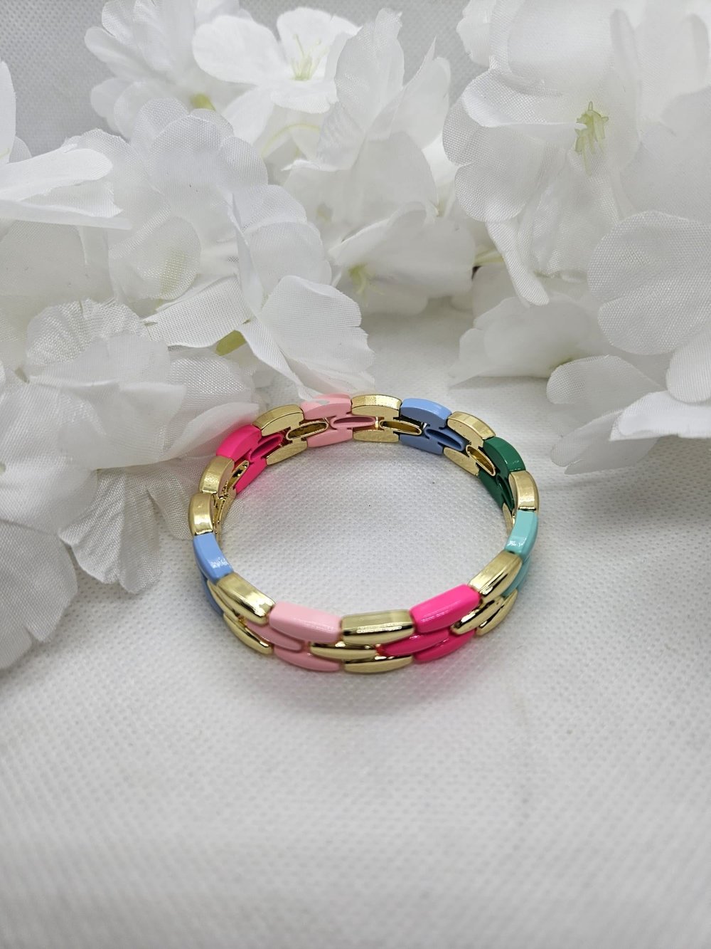 Gold Lastikli Rainbow  Bileklik