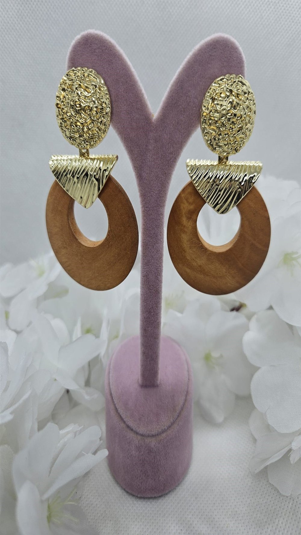 Gold Yuvarlak Form Küpe