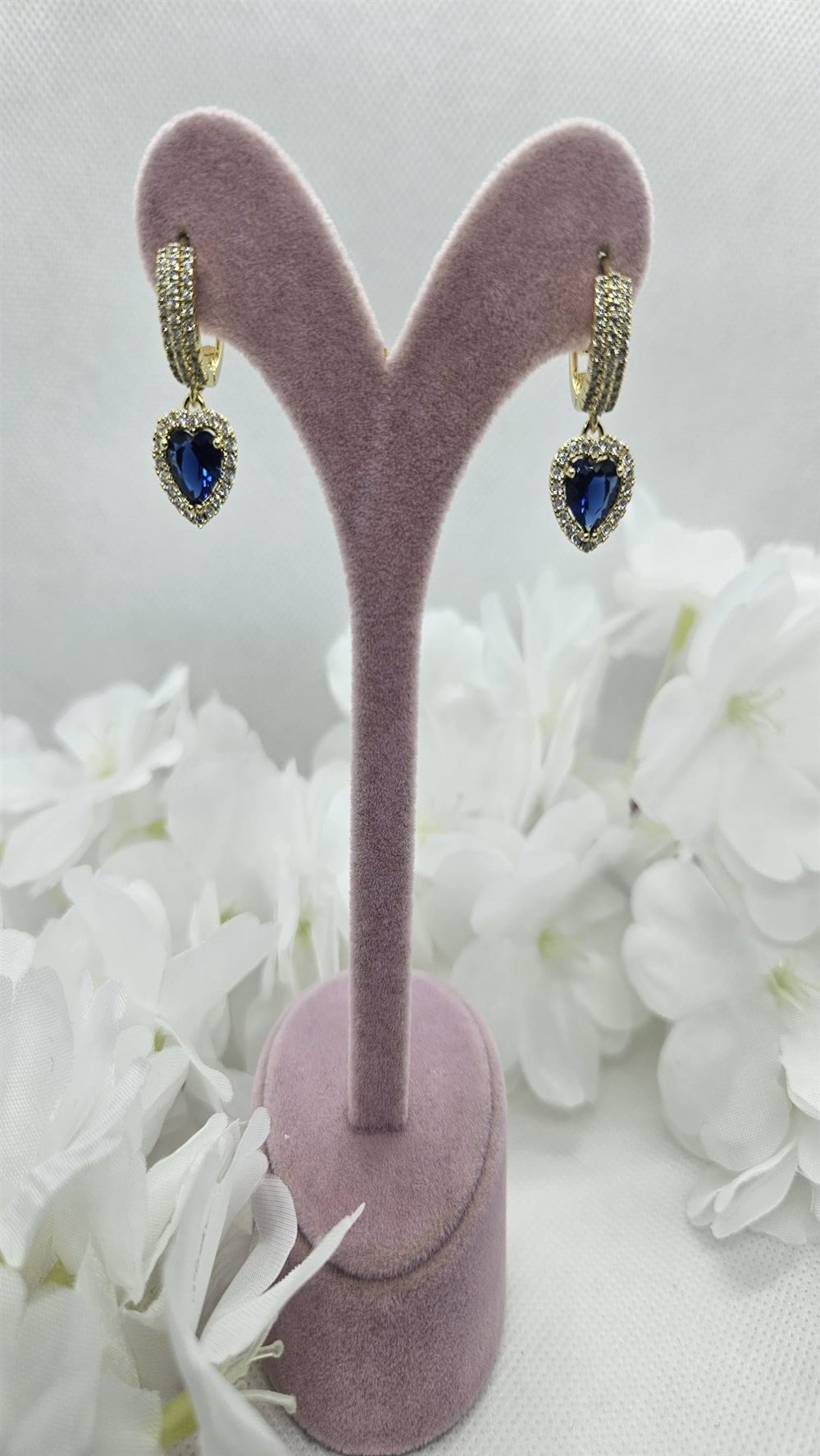 Xuping Gold Safir Renk Kalp Küpe