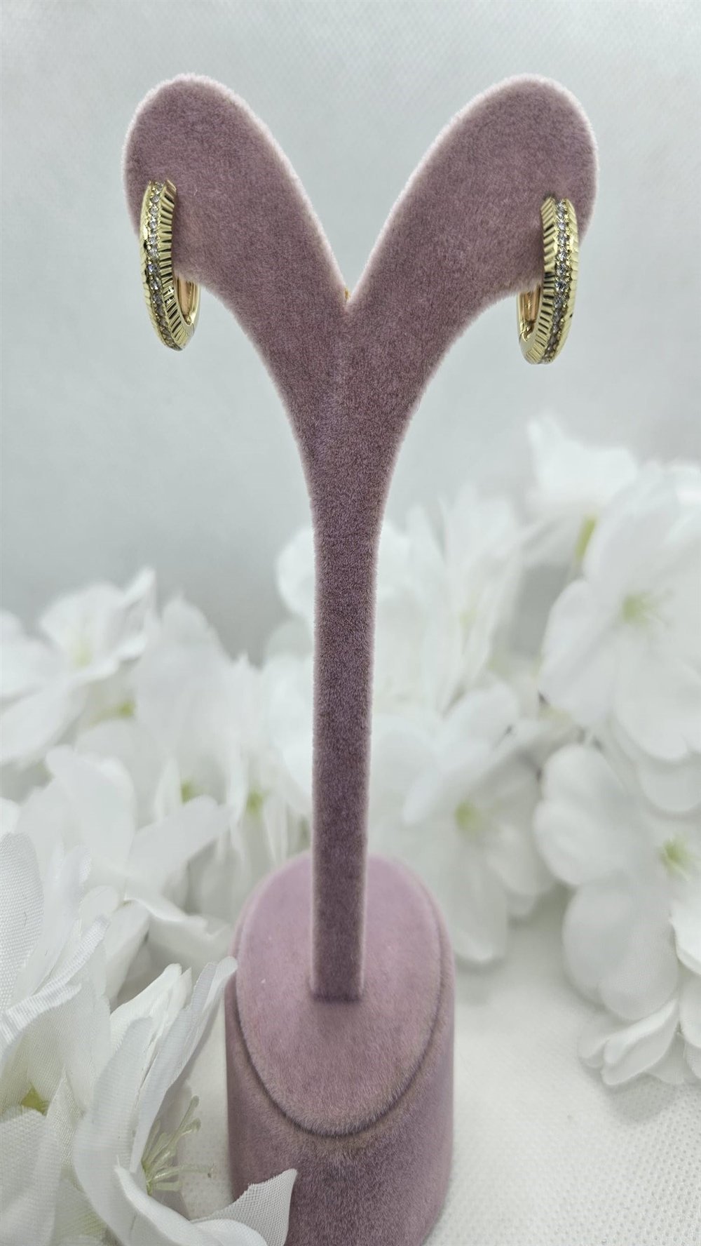 Xuping Gold Zirkon Taşlı Halka Küpe