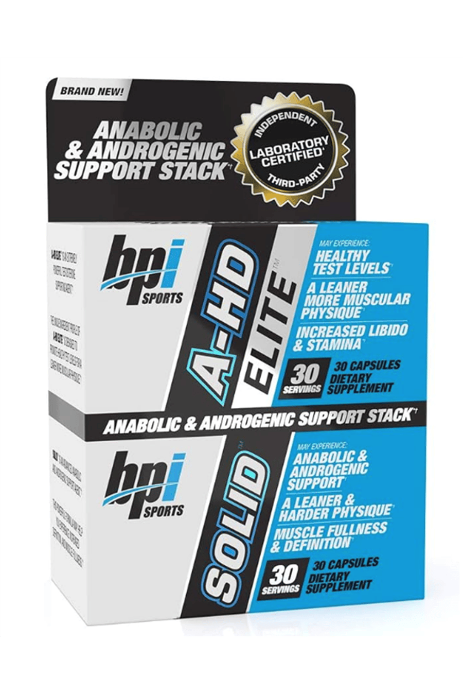 BPI Sports A-HD Elite/Solid (30 Capsules) – Men’s Testos.terone Booster – Healthy Muscle, Strength, & Performance Support – Promotes Natural Fat Loss & Lıbıdo – 30 Servings – 550mg.