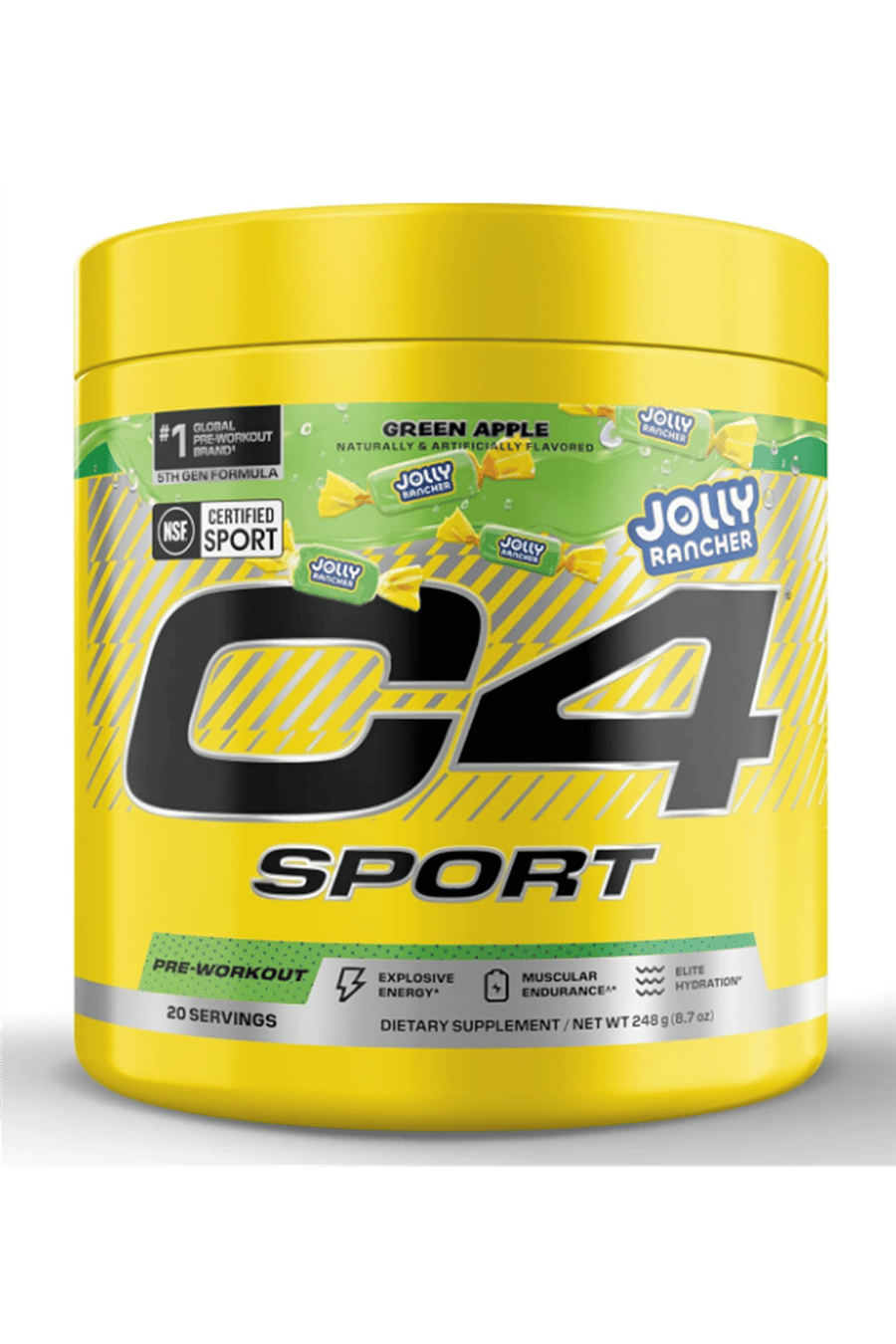 Cellucor C4 Sport Pre Workout Powder - Jolly Rancher Green Apple - NSF Certified for Sport - 200mg Caffeine + Creatine + Beta-Alanine - Electrolytes and Energy - 20 Servings 248gr.Abd Menşei.49.