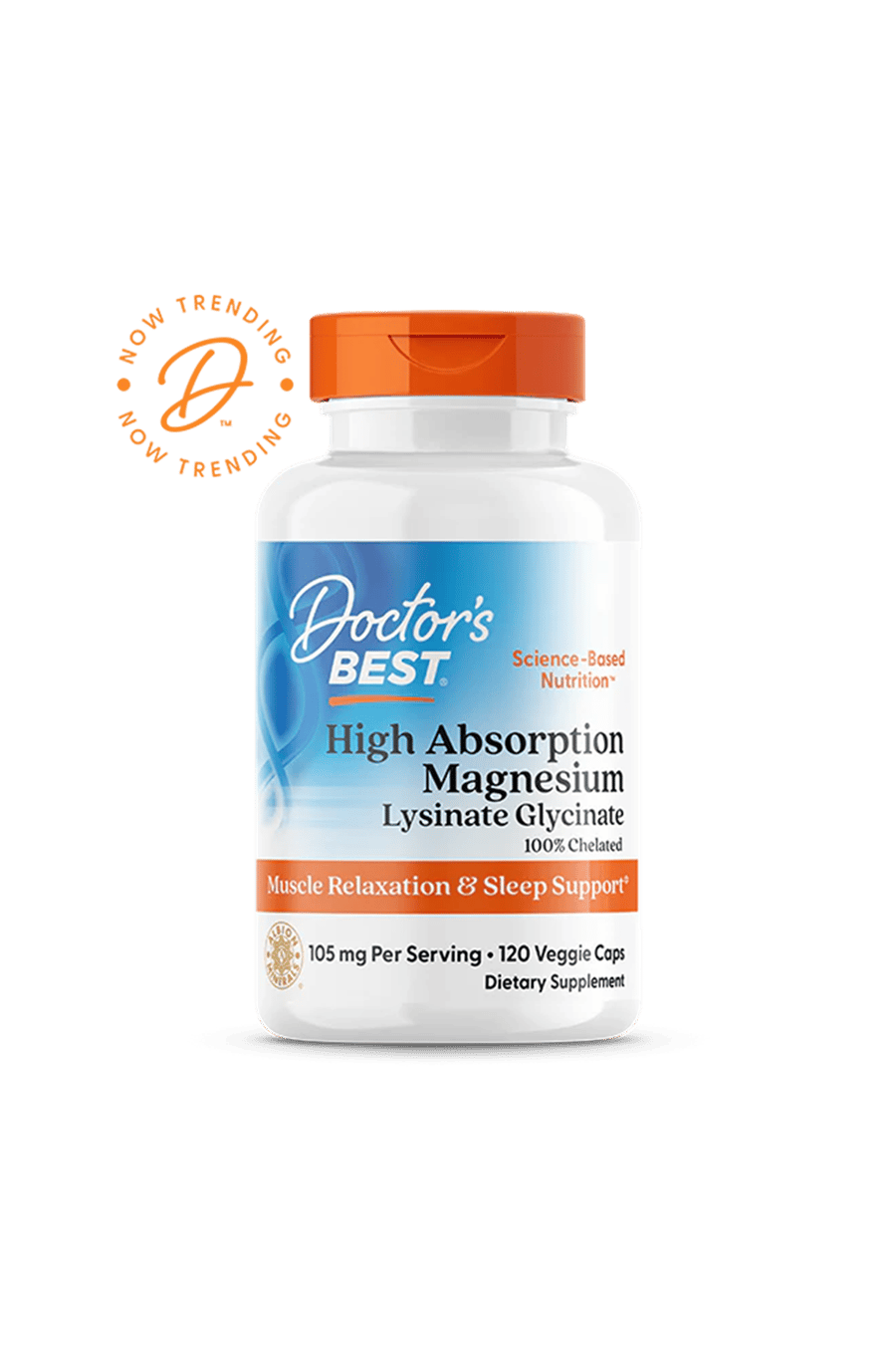 Doctor's Best  High Absorption Magnesium Lysinate Glycinate 105mg  120 Veggie Capsul.42.