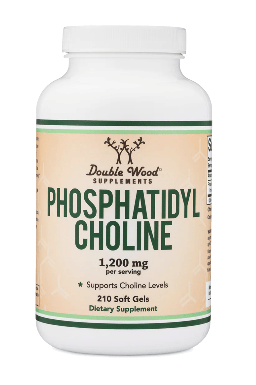 Double Wood Phosphatidylcholine 1,200mg -210 Softgels- Enhanced Version of Sunflower and Soy Lecithin - Non-GMO,Brain Health.Usa 38.