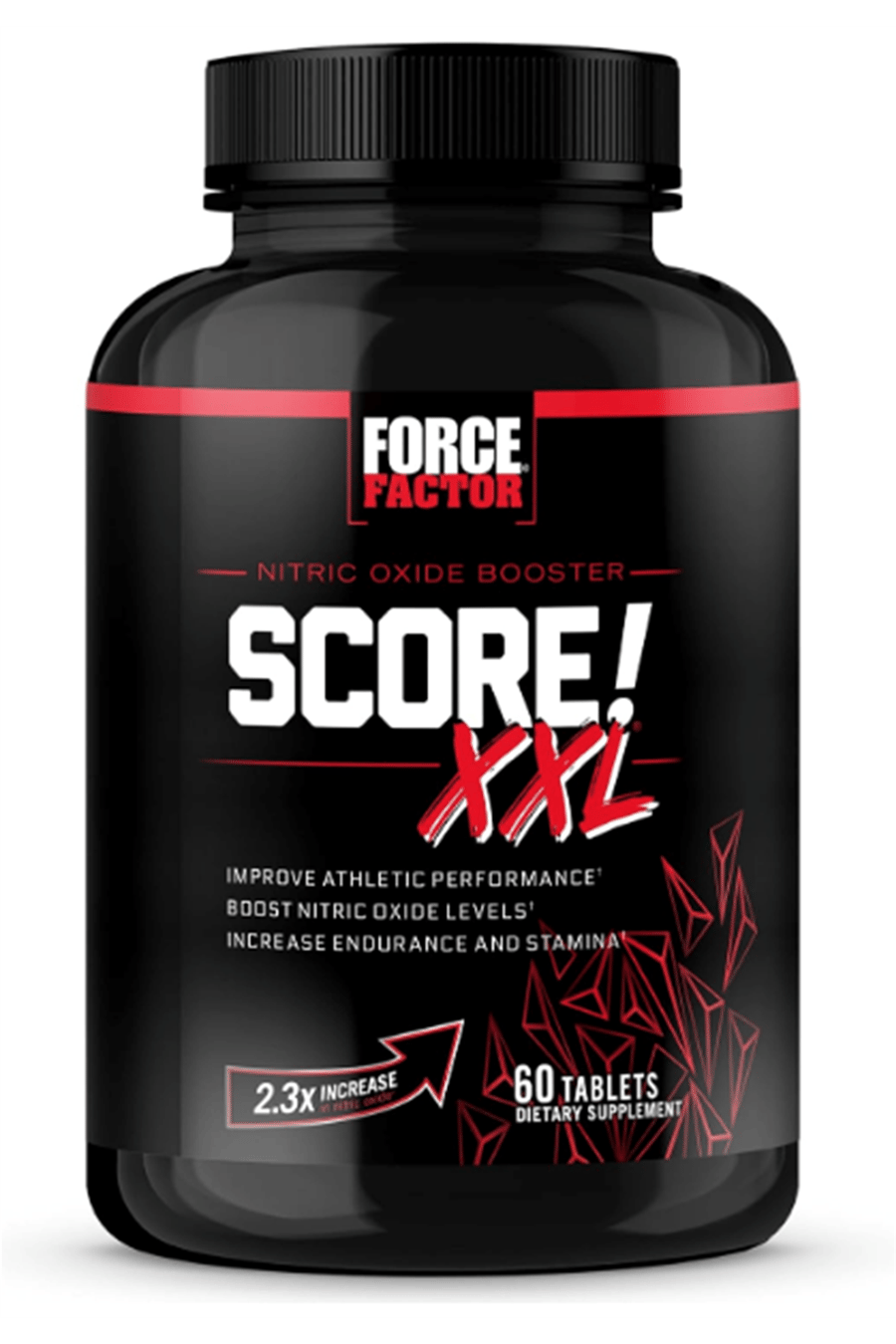 FORCE FACTOR Score! XXL Nitric Oxide Booster  for Men with L-Citrulline, Black Maca, and Tribulus to Imp.rove Athletic Performance, Increase Stamina, and Support Blood Flow, 60 Tablets.45.