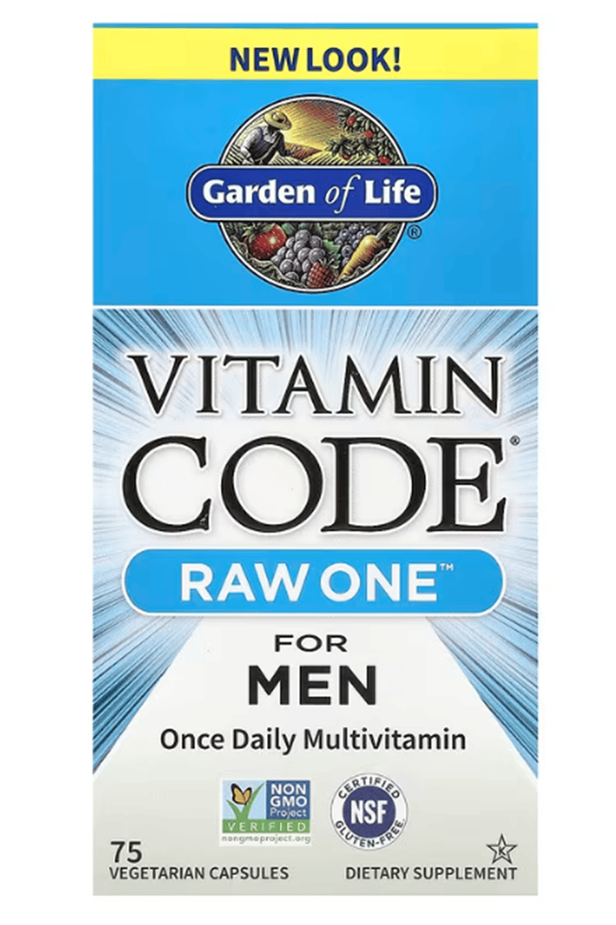 Garden of Life, Vitamin Code, RAW One, Once Daily Multivitamin For Men, 75 Vegetarian Capsul.Abd Menşei.57.