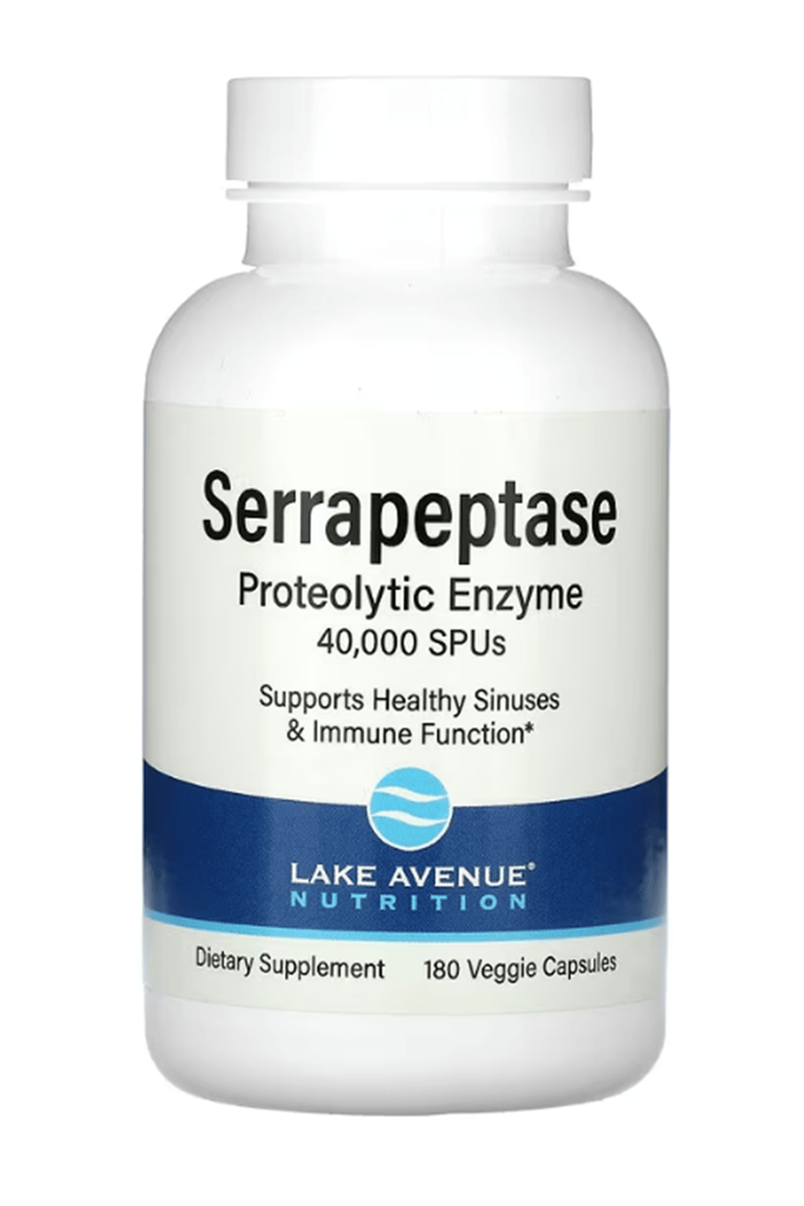 Lake Avenue Nutrition, Serrapeptase, Proteolytic Enzyme, 40,000 SPUs, 180 Veggie Capsul 4054