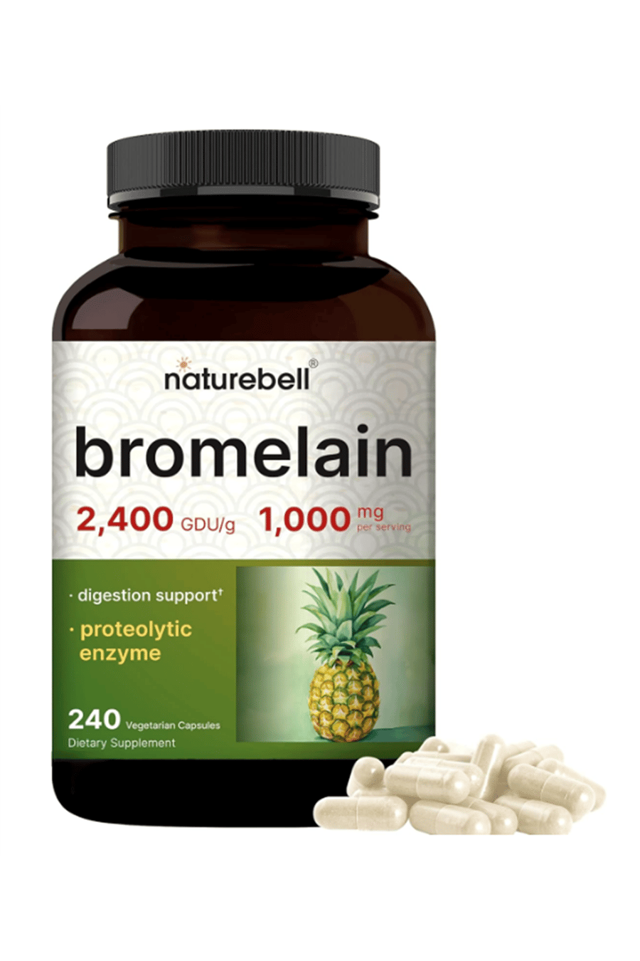 NatureBell Bromelain 1000mg  240 Veggie Capsul.Usa Menşei.45.