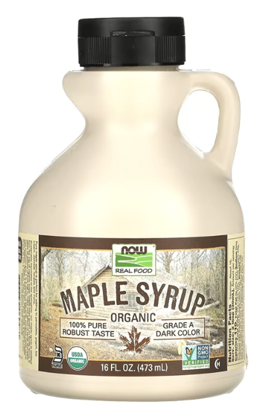 NOW Foods, Akçaağaç Organic Maple Syrup, Grade A, Dark Color (473 ml)