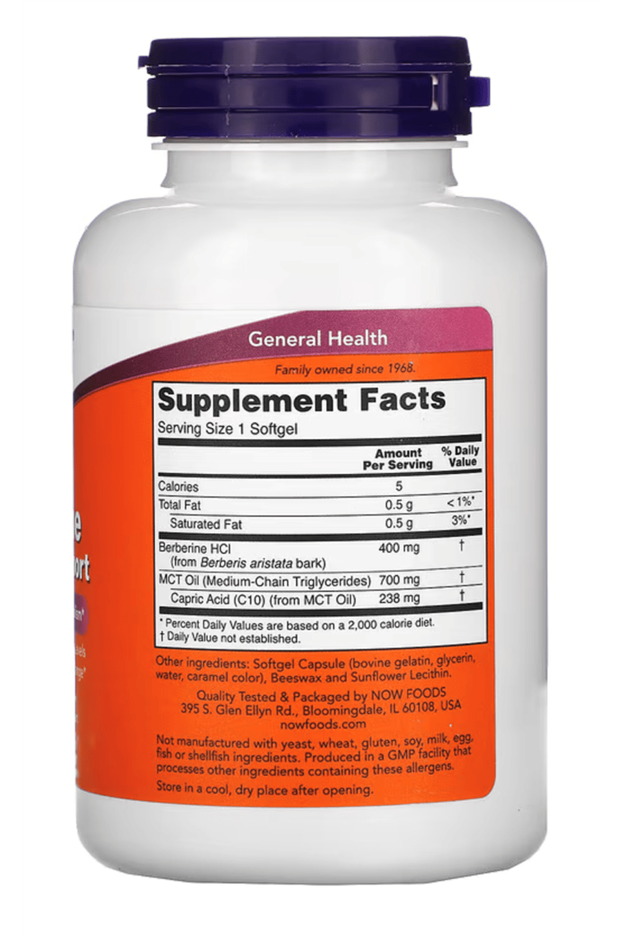 NOW Foods   Berberine Glucose Support, 90 Softgels.ABD MENŞEİ.52.