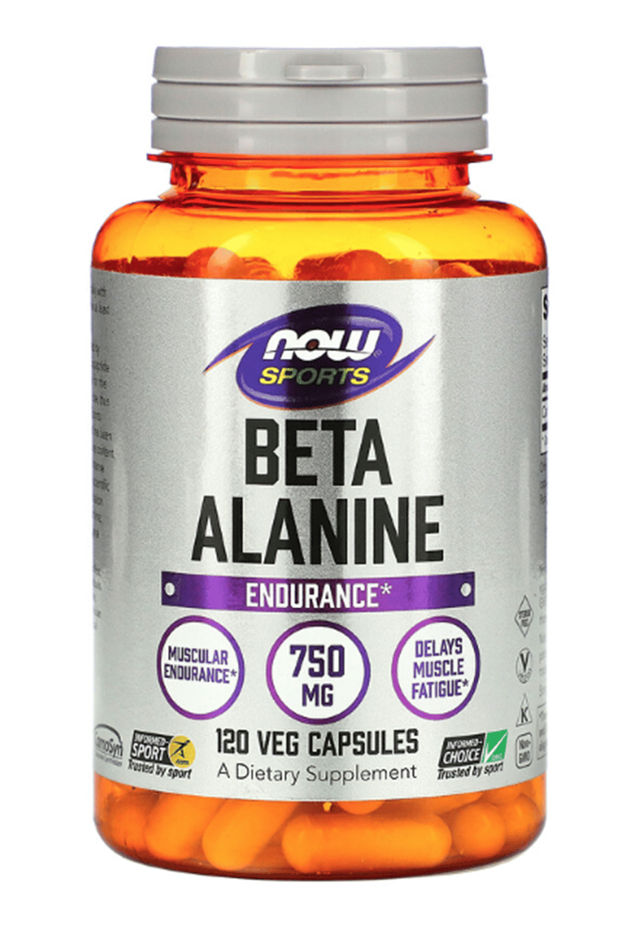 NOW Foods, Sports, Beta-Alanine, Endurance, 750 mg, 120 Veg Capsules.Usa version.3540