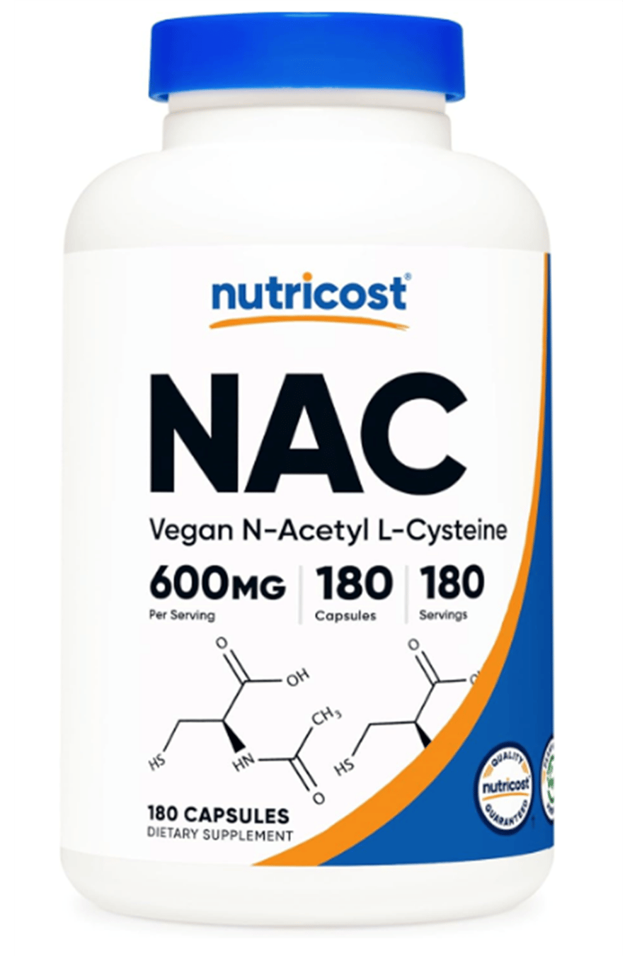 Nutricost N-Acetyl L-Cysteine (N.A.C) 600mg, 180 Capsules.Abd Menşei.