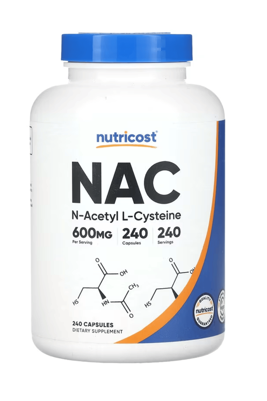 Nutricost N-Acetyl L-Cysteine (N.A.C) 600mg, 240 Vegetarian Capsules.43.