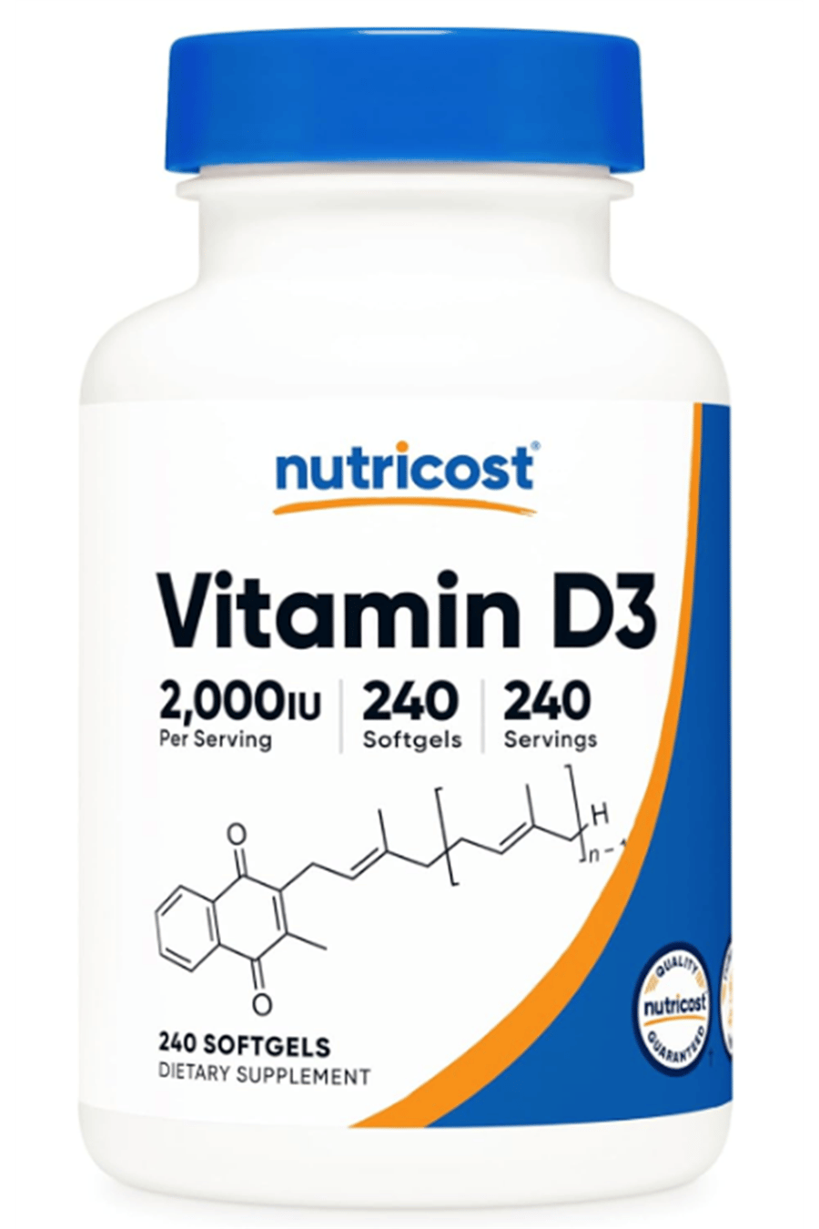 Nutricost Vitamin D3 2000 iu Softgels, 240 Softgels.Abd Menşei.