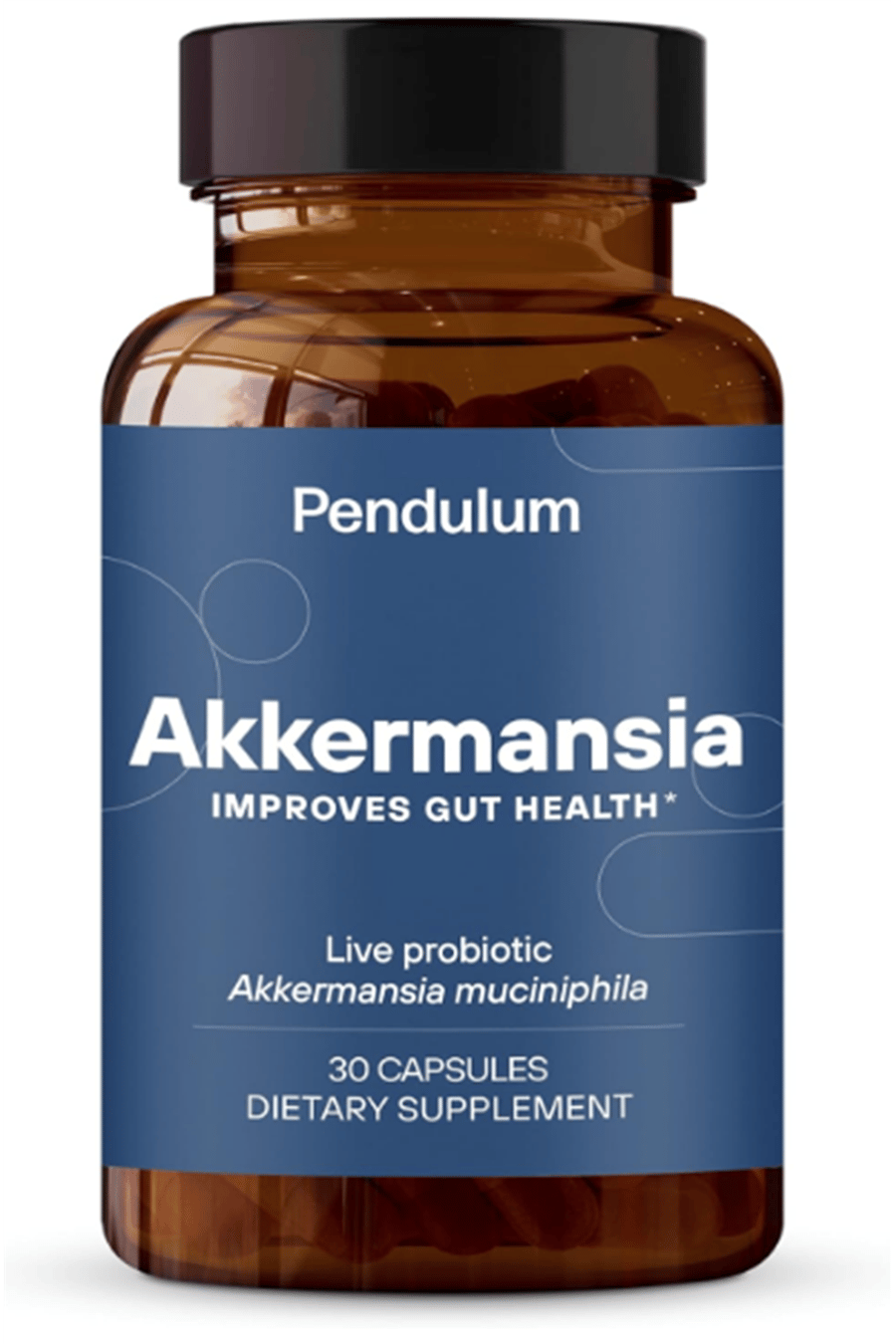 Pendulum Akkermansia Probiotic with Prebiotic Fiber - Increases GLP-1 Production, Delayed Release, Third-Party Tested, 100M AFU Live Strain for Gut Health 30 Capsul. Mde ın Usa.86.
