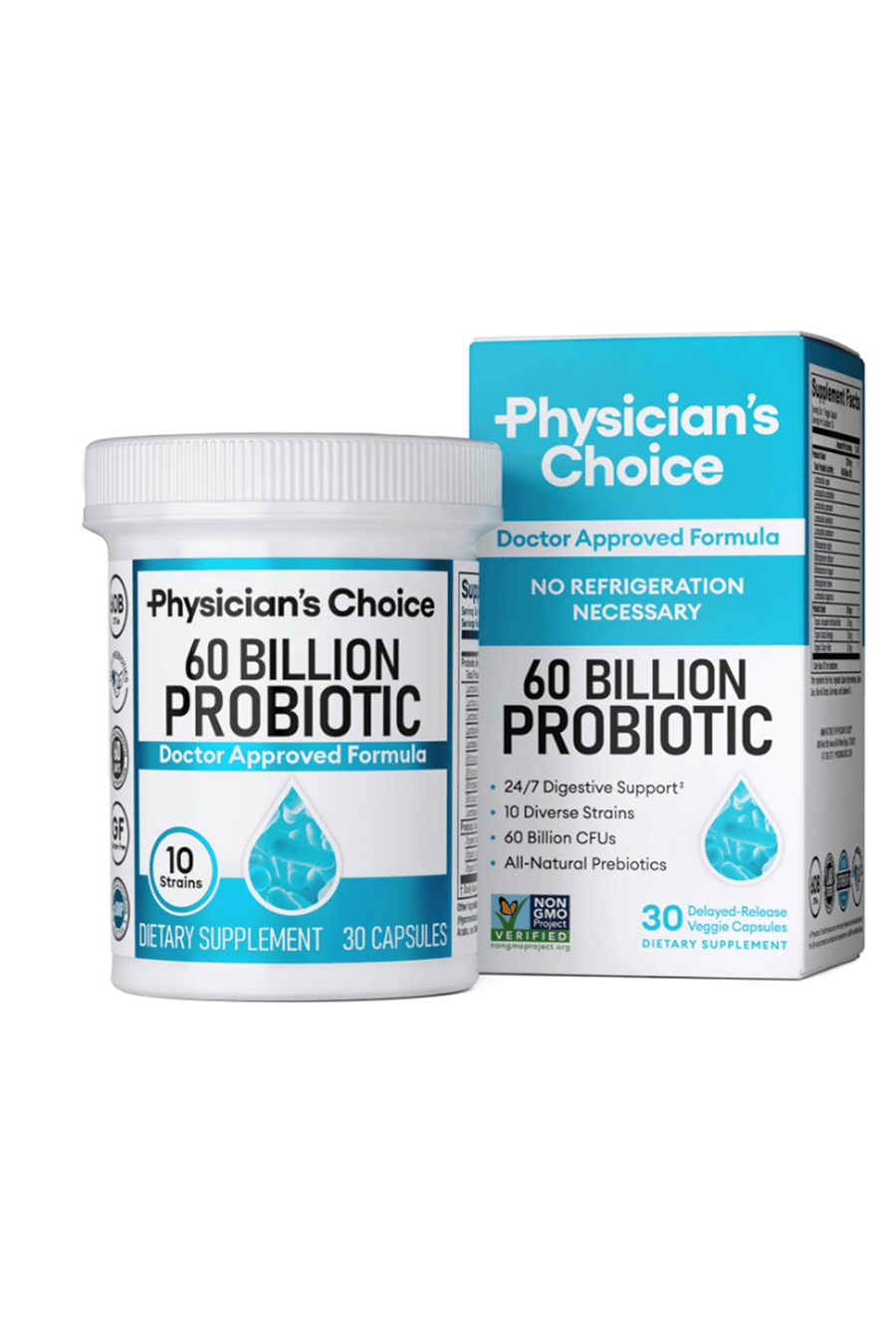 Physician's Choice Probiotics 60 Billion CFU - 10 Strains + Organic Prebiotics - Immune, Digestive  Gut Health 30 Capsul.Made ın Usa.52.