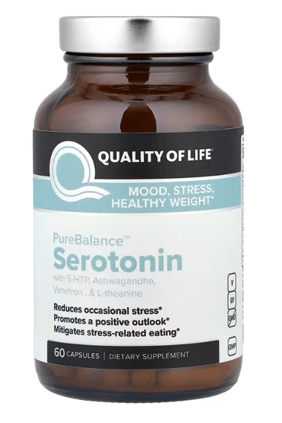 Quality of Life, PureBalance  Serotonın 60 Capsules.Abd Menşei.