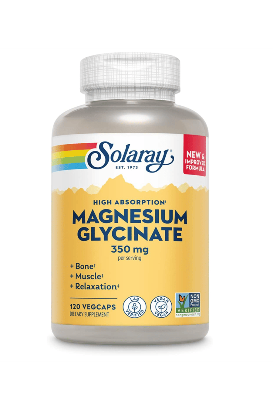 Solaray Magnesium GLYCİNATE  Fully Chelated BisGlycinate BioPerine, High Absorption Formul, Stress, Bones, Muscle & Relaxation, 120 Vegie Capsul.ABD MENŞEİ 40.