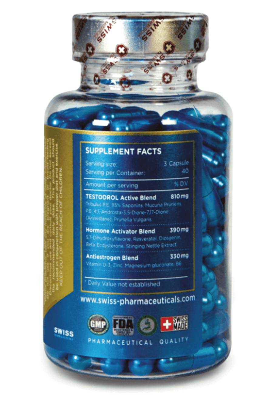 Swiss Pharmaceuticals TESTODROL PCT 120 Capsul.52.