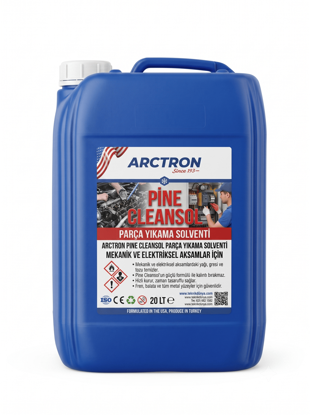 ARCTRON PİNE CLEANSOL Mekanik ve Elektriksel Aksamlar İçin Parça Yıkama Solventi - 5 KG