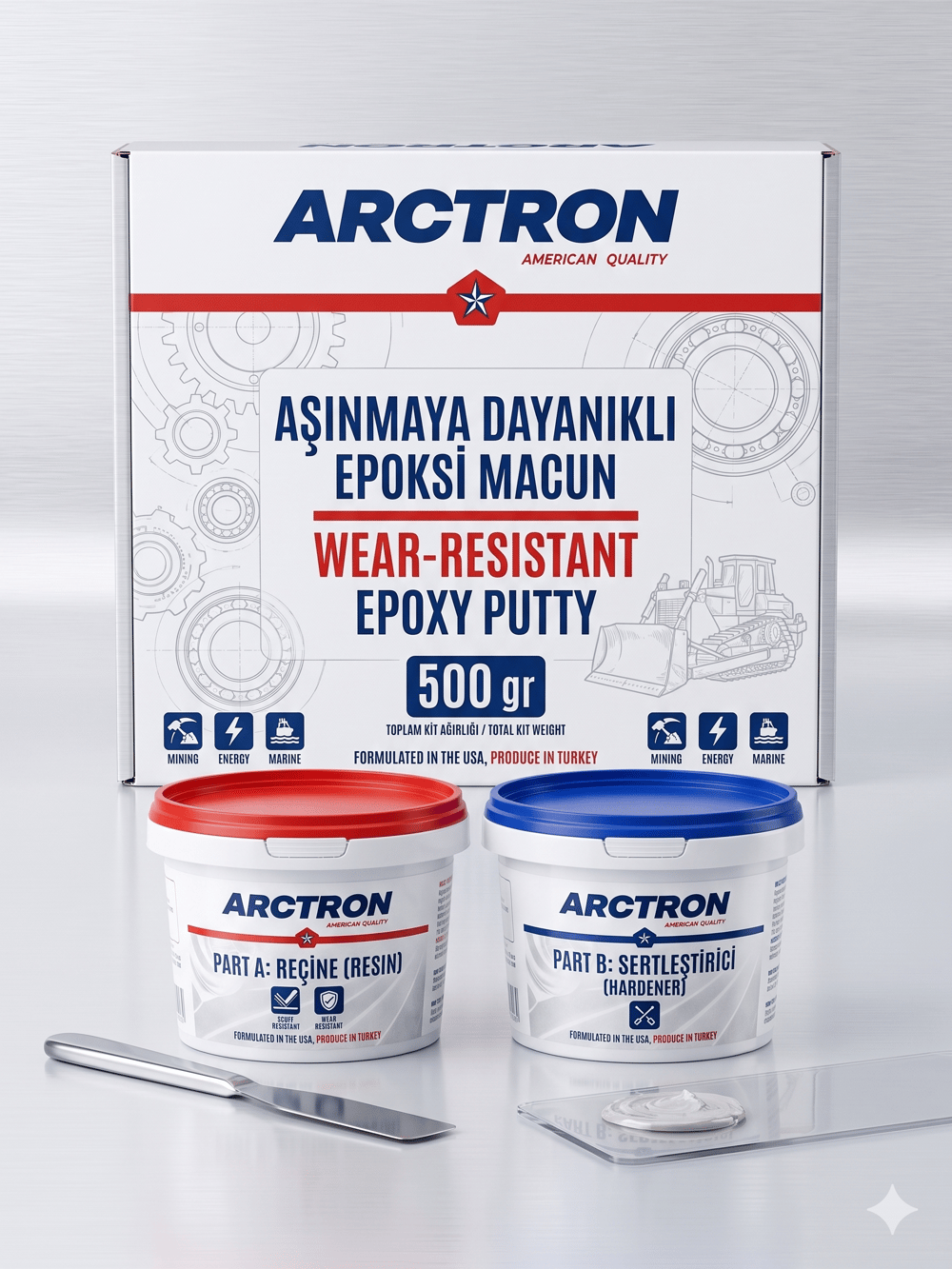 ARCTRON WR Aşınmaya Dayanıklı Epoksi Macun 500 Gr