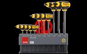Ceta Form 10 Parça T Saplı Allen Anahtar Takımı - SAE (Metal Stand ile)