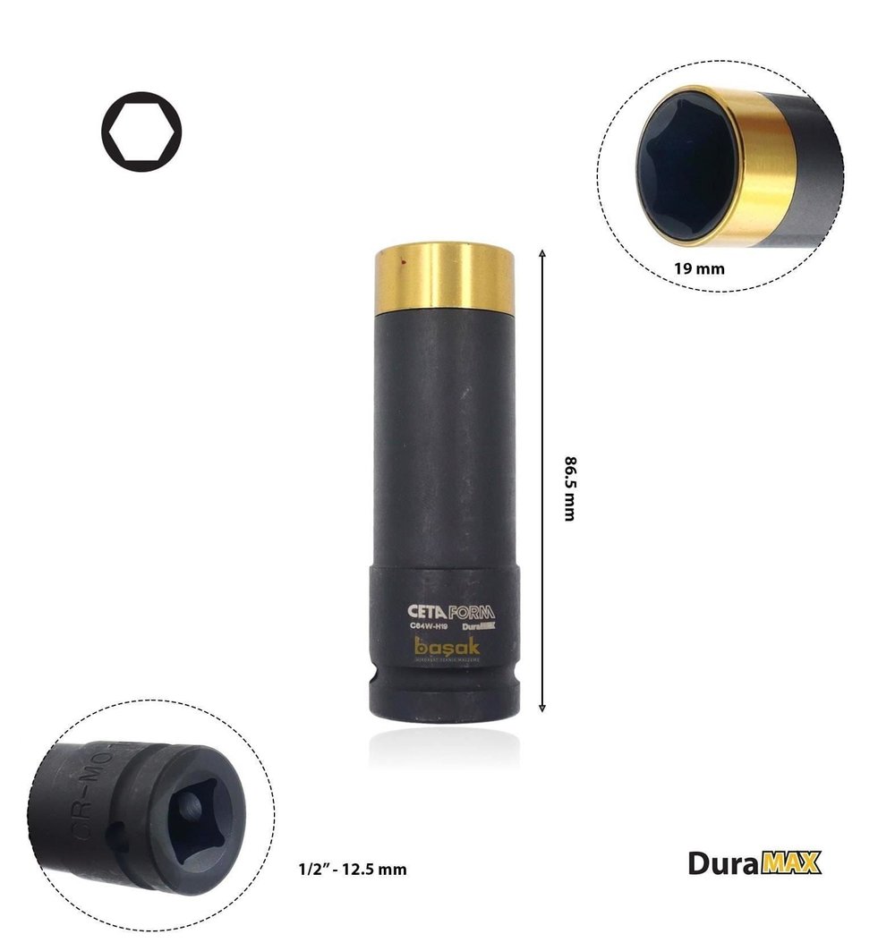 Ceta Form 1/2 Havalı Bijon Lokma Anahtarı - 19 mm