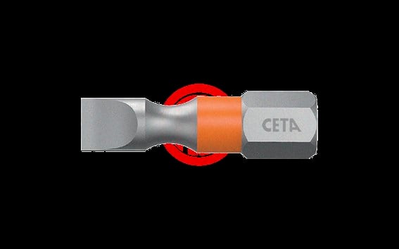 Ceta Form 1/4'' Düz Bits Uç (Renk Kodlu) - 5.5 x 25 mm