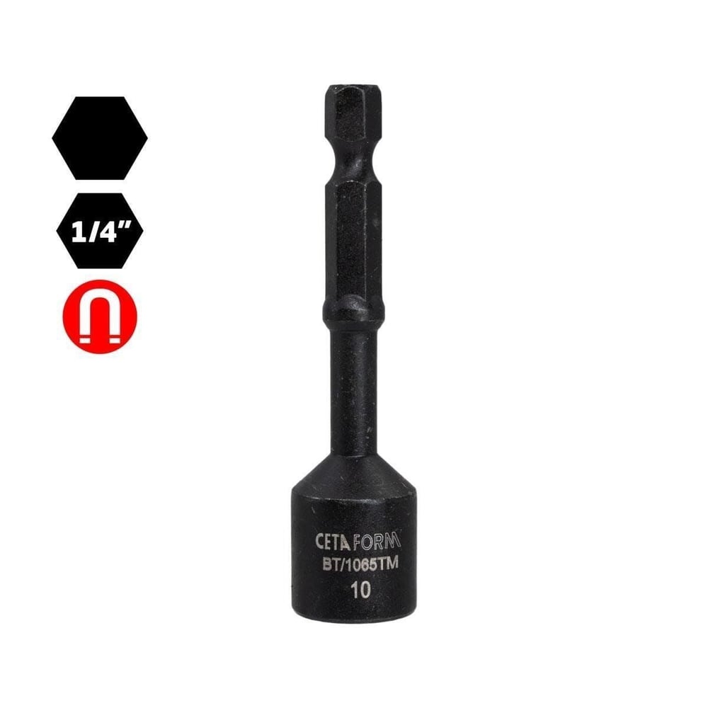 Ceta Form 1/4'' Manyetik Lokma Uç (Darbeli Kullanım) - 8 x 65 mm