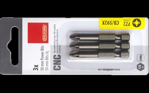 Ceta Form 3 Parça 1/4'' Pozidriv Bits Uç- PZ1 x 50 mm / Kartlı