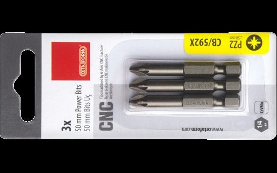 Ceta Form 3 Parça1/4'' Pozidriv  Bits Uç- PZ2 x 50 mm / Kartlı
