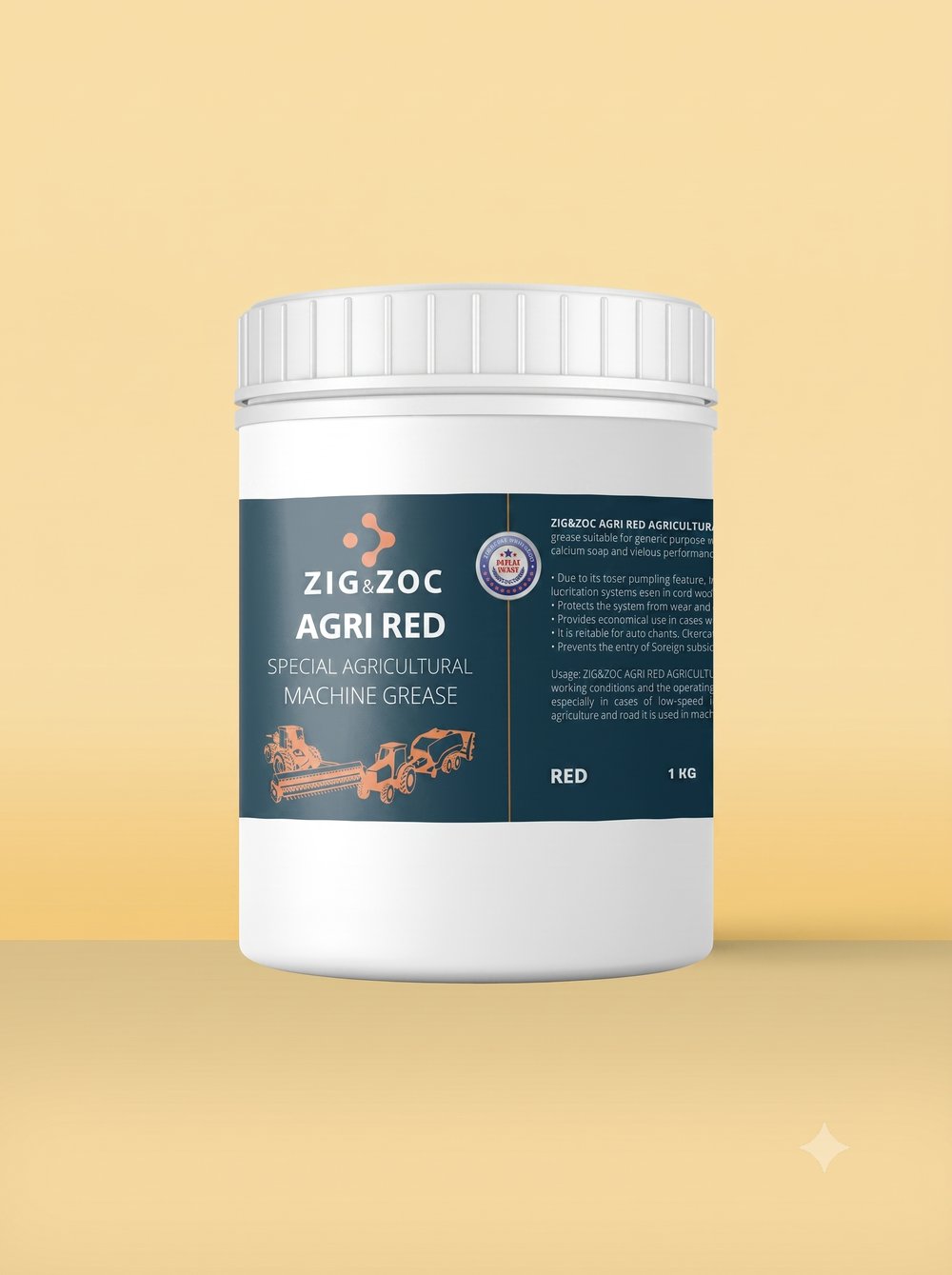 ZIG&ZOC AGRIRED Kalsiyum Tarım Makinesi Gresi - 1 KG