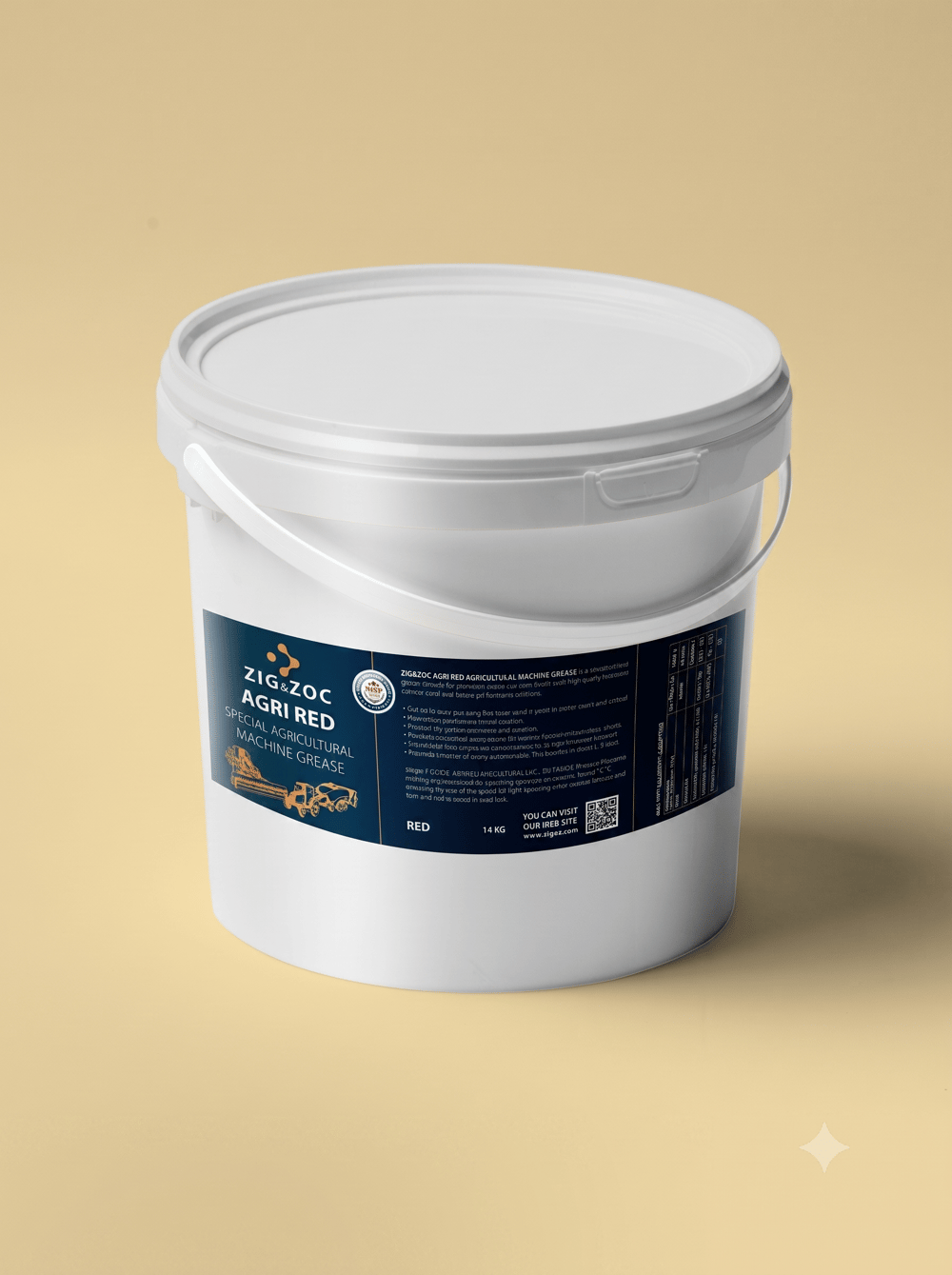 ZIG&ZOC AGRIRED Kalsiyum Tarım Makinesi Gresi - 5 KG