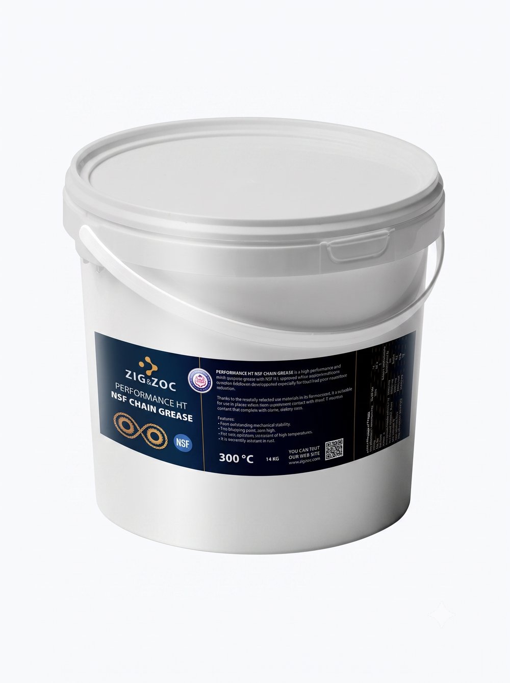 ZIG&ZOC NSF Gıda Onaylı Yüksek Isı Zincir Gresi 300 Derece - 14 KG