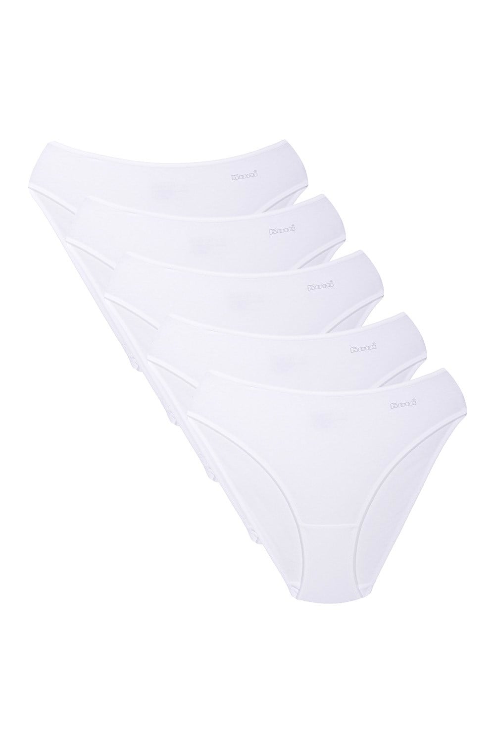 Kom Kadın Basic 5 li Slip Modal Külot Beyaz