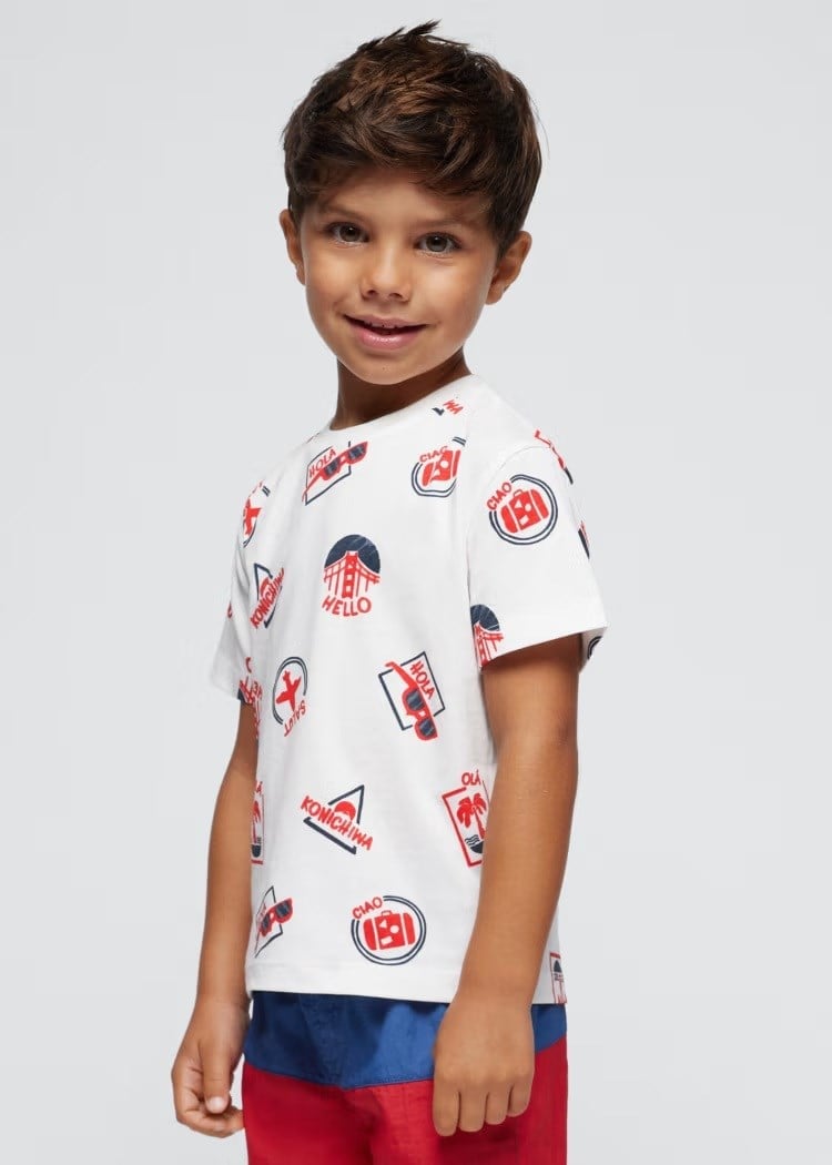 Mayoral 2'li Baskılı Erkek Çocuk T-Shirt Set Lacivert