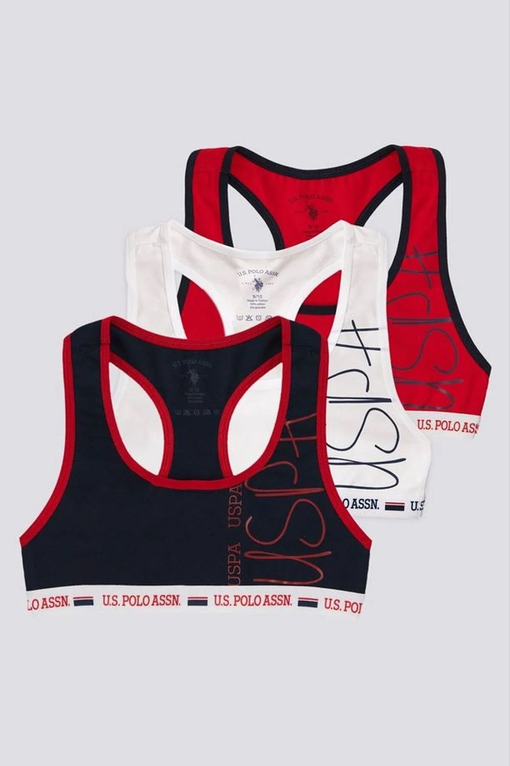 U.S. Polo Assn Kız Çocuk Süprem 3 lü Atlet Beyaz