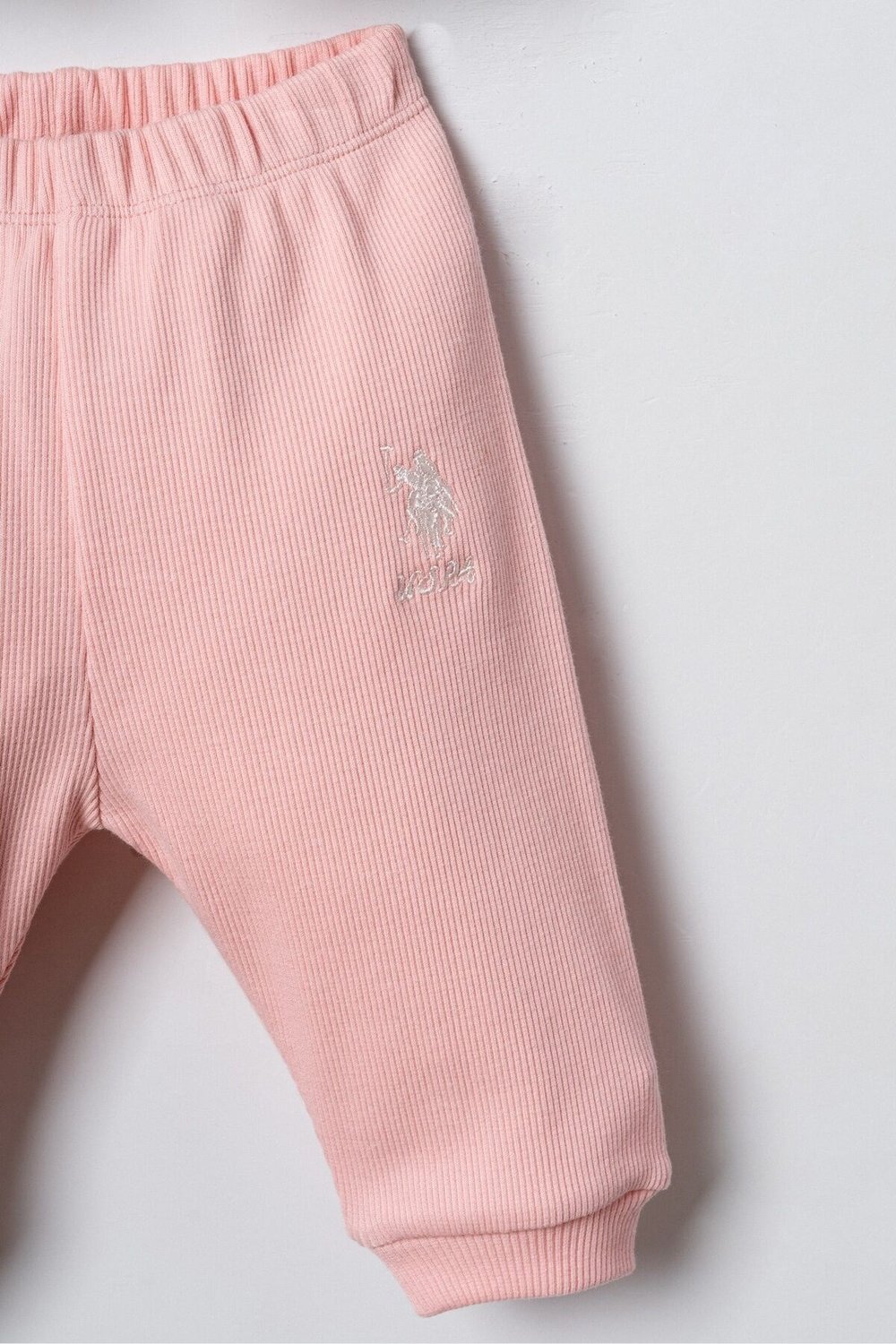 U.S. Polo Assn Kız Bebek Nakışlı Uzun Kol 3 Parça Hırkalı Takım Beyaz