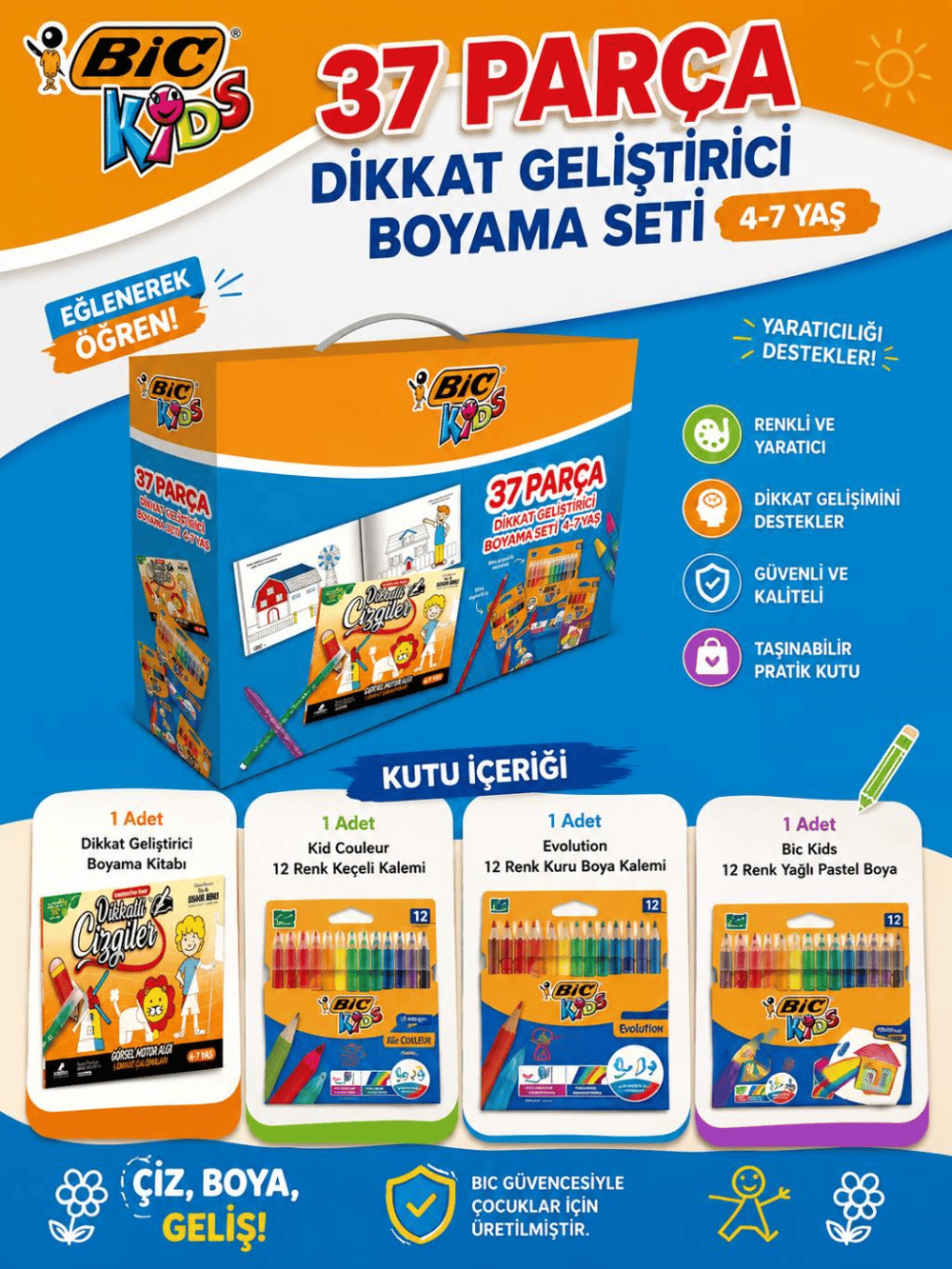 Bic 37 Parça Dikkat Geliştirici Boyama Seti