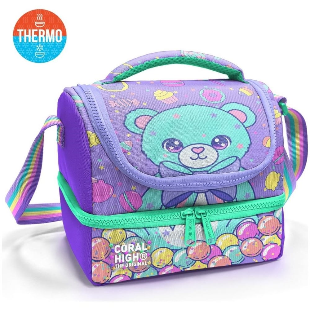 Coral High Kids Milka Şeker Ayıcık Desenli Thermo İki Katlı Beslenme Çantası 37202